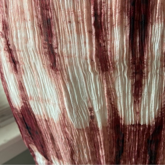 Sundance Gemi Pink Multi Tie Dye Floral Embroidered Dress Cupro Chiffon Size S - Picture 7 of 15